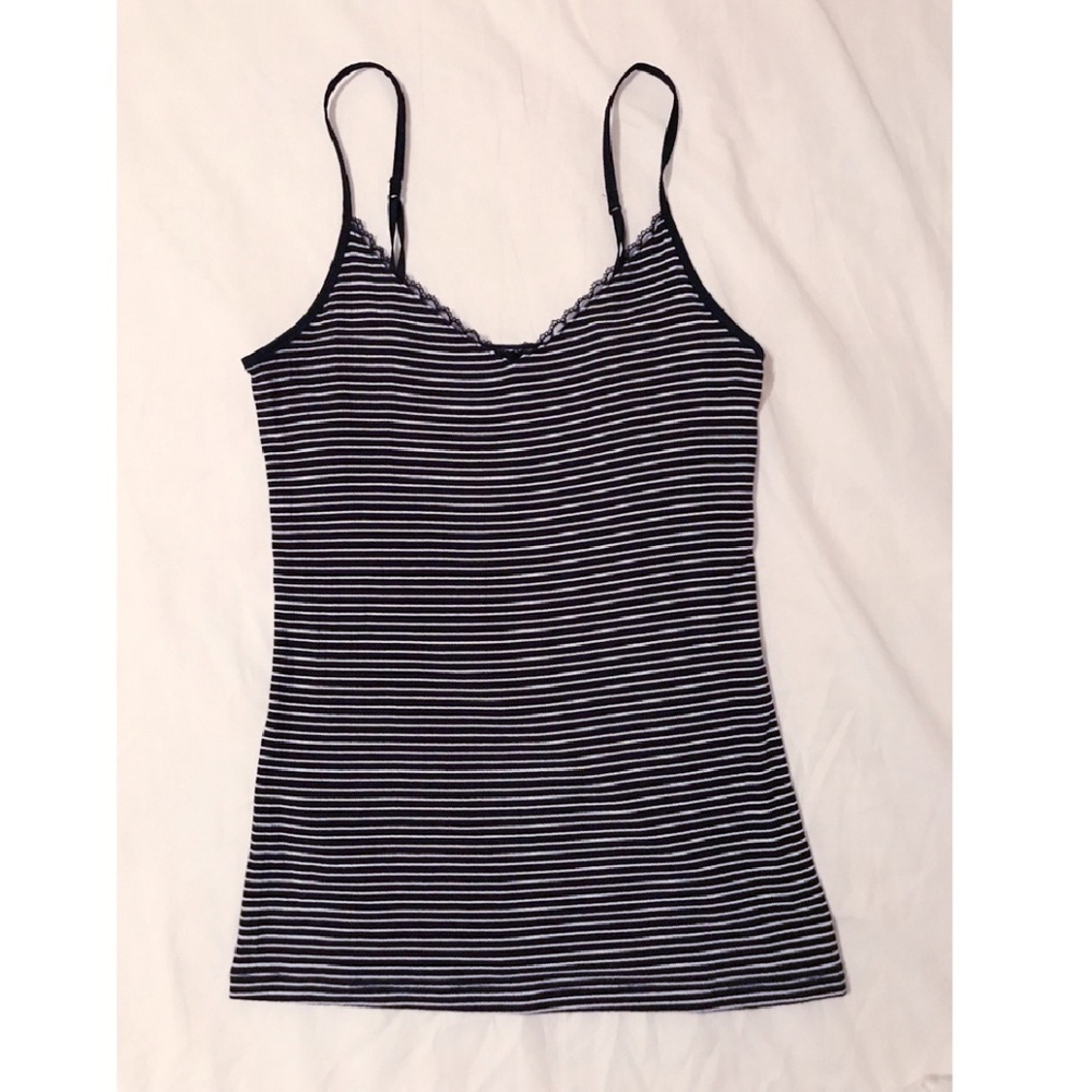 Lace-trim Striped Cami